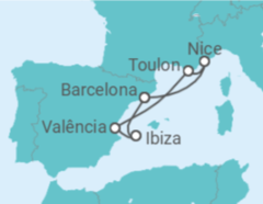 Itinerário do Cruzeiro França, Espanha - Virgin Voyages