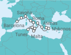Itinerário do Cruzeiro De Barcelona a Atenas - Costa Cruzeiros