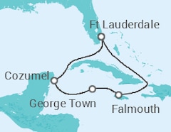 Itinerário do Cruzeiro Jamaica, Ilhas Caimão, México - Disney Cruise Line