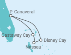 Itinerário do Cruzeiro Bahamas - Disney Cruise Line