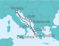 Itinerário do Cruzeiro Grécia, Croácia, Itália - Costa Cruzeiros