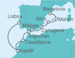 Itinerário do Cruzeiro Marrocos, Espanha - Oceania Cruises