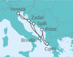 Itinerário do Cruzeiro Croácia, Itália, Grécia, Montenegro - MSC Cruzeiros