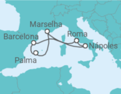 Itinerário do Cruzeiro Itália, França, Espanha - Royal Caribbean