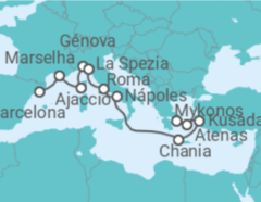 Itinerário do Cruzeiro De Barcelona a Atenas - Princess Cruises