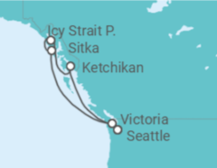 Itinerário do Cruzeiro Alasca - Virgin Voyages