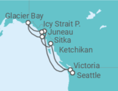 Itinerário do Cruzeiro Alasca - Holland America Line