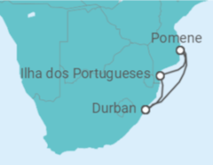 Itinerário do Cruzeiro África do Sul - MSC Cruceros