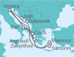 Itinerário do Cruzeiro Itália, Grécia, Croácia - Costa Cruzeiros