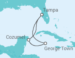 Itinerário do Cruzeiro Ilhas Caimão, México - Carnival Cruise Line