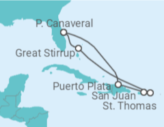 Itinerário do Cruzeiro Ilhas Virgens Americanas, Porto Rico - NCL Norwegian Cruise Line