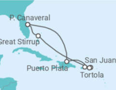 Itinerário do Cruzeiro Porto Rico, Ilhas Virgens Britânicas, Ilhas Virgens Americanas - NCL Norwegian Cruise Line