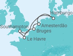 Itinerário do Cruzeiro Reino Unido, Alemanha, Holanda, Bélgica - MSC Cruzeiros