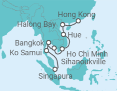 Itinerário do Cruzeiro Tailândia, Camboja, Vietname - Holland America Line
