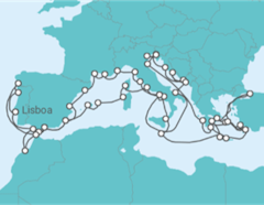 Itinerário do Cruzeiro Volta ao mundo 2027 desde Lisboa - Silversea