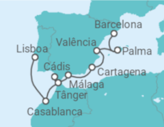 Itinerário do Cruzeiro Marrocos, Espanha - Silversea