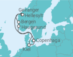 Itinerário do Cruzeiro Dinamarca, Noruega - Costa Cruceros