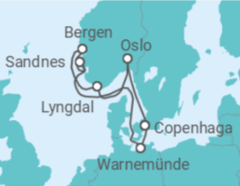 Itinerário do Cruzeiro Noruega, Dinamarca - MSC Cruzeiros