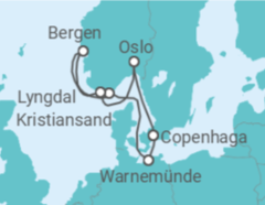 Itinerário do Cruzeiro Noruega, Dinamarca - MSC Cruzeiros