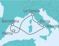 Itinerário do Cruzeiro Mediterrâneo Legendário II 2027
 - Royal Caribbean