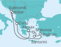Itinerário do Cruzeiro Montenegro, Croácia, Grécia, Turquia - Virgin Voyages