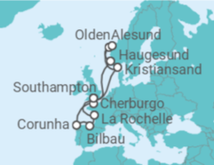 Itinerário do Cruzeiro Noruega, Reino Unido, Espanha, França - MSC Cruzeiros
