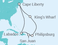 Itinerário do Cruzeiro Bermudas, Sint Maarten, Porto Rico - Royal Caribbean