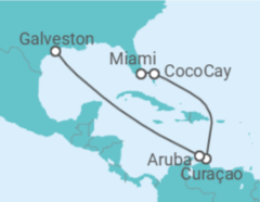 Itinerário do Cruzeiro Curaçao, Aruba - Royal Caribbean