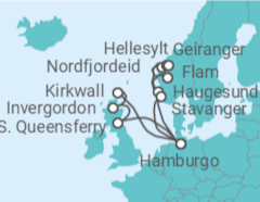 Itinerário do Cruzeiro Noruega, Alemanha, Reino Unido - Costa Cruzeiros