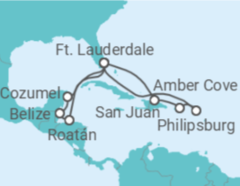 Itinerário do Cruzeiro Honduras, Belize, México, EUA, Porto Rico, Sint Maarten - Princess Cruises