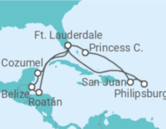 Itinerário do Cruzeiro Honduras, Belize, México, EUA, Porto Rico, Sint Maarten - Princess Cruises