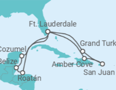 Itinerário do Cruzeiro México, Belize, Honduras, EUA, Bahamas, Porto Rico - Princess Cruises