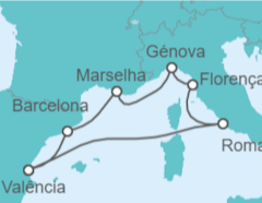 Itinerário do Cruzeiro Essências do Mediterrâneo - MSC Cruzeiros