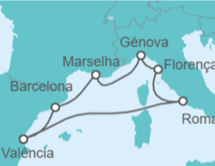 Itinerário do Cruzeiro Itália, Espanha - MSC Cruzeiros