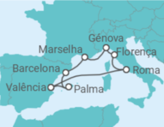 Itinerário do Cruzeiro Espanha, França, Itália - MSC Cruzeiros