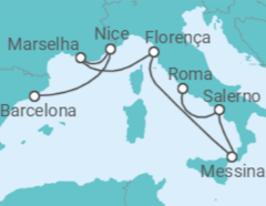 Itinerário do Cruzeiro França, Itália - NCL Norwegian Cruise Line