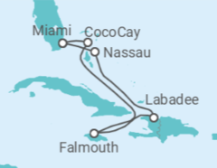 Itinerário do Cruzeiro Jamaica, Bahamas - Royal Caribbean