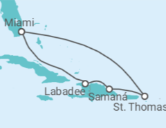 Itinerário do Cruzeiro República Dominicana, Ilhas Virgens Americanas - Royal Caribbean