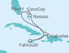Itinerário do Cruzeiro Bahamas, Jamaica - Royal Caribbean