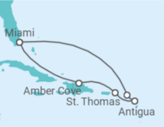 Itinerário do Cruzeiro Sint Maarten, Antígua E Barbuda, Ilhas Virgens Americanas - MSC Cruzeiros