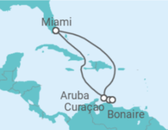 Itinerário do Cruzeiro Curaçao, Bonaire, Santo Eustáquio e Saba, Aruba - Carnival Cruise Line