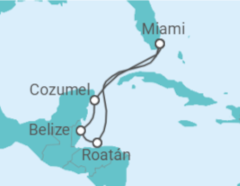 Itinerário do Cruzeiro México, Belize, Honduras - Carnival Cruise Line