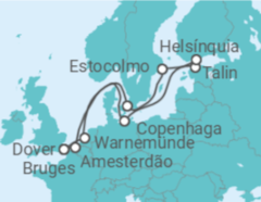 Itinerário do Cruzeiro Holanda, Alemanha, Estónia, Finlândia, Suécia, Dinamarca, Bélgica - Carnival Cruise Line
