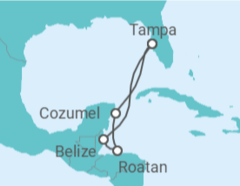 Itinerário do Cruzeiro Belize, Honduras, México - Carnival Cruise Line