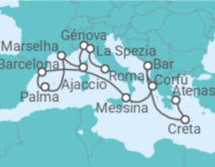 Itinerário do Cruzeiro De Atenas a Civitavecchia (Roma) - Princess Cruises