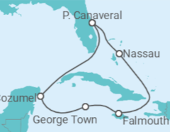 Itinerário do Cruzeiro México, Ilhas Caimão, Jamaica, Bahamas - NCL Norwegian Cruise Line