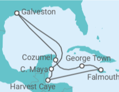 Itinerário do Cruzeiro México, Ilhas Caimão, Jamaica - NCL Norwegian Cruise Line