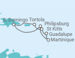 Itinerário do Cruzeiro São Cristóvão E Neves, Ilhas Virgens Britânicas, República Dominicana, Sint Maarten, Martinique - Costa Cruceros