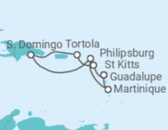 Itinerário do Cruzeiro Sint Maarten, Martinique, Guadalupe, São Cristóvão E Neves, Ilhas Virgens Britânicas - Costa Cruzeiros