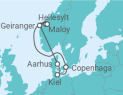 Itinerário do Cruzeiro Noruega, Dinamarca, Alemanha - Costa Cruzeiros